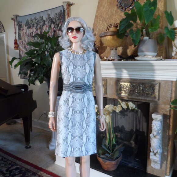 Diane Von Furstenberg Light Python Print Dress w/Abstract Print Inserts Size 6 - Picture 2 of 16